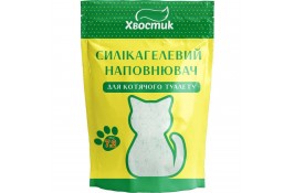 Хвостик силикагелевый наполнитель для кошек с зелеными гранулами мелкая фракция без аромата 7,2 л