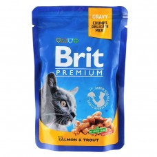 Brit Premium Cat pouch лосось та форель 100г*24шт