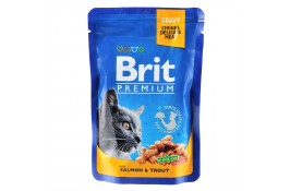 Brit Premium Cat pouch лосось та форель 100г*24шт