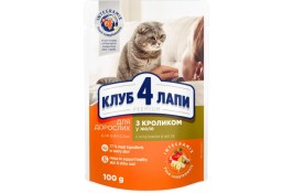 Club 4 Paws Premium влажный корм для кошек с кроликом в желе 100г*24шт