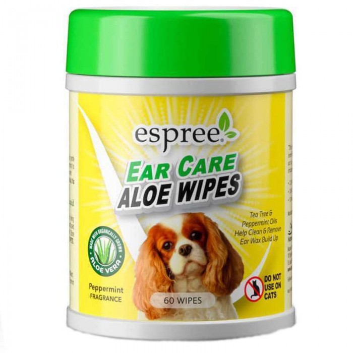 Espree Aloe Ear Care Pet Wipes влажные салфетки с алоэ для чистки ушей собак 60 шт