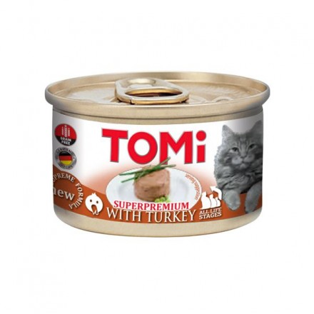 TOMI TURKEY мясной мусс с индейкой для котов 85г*12шт
