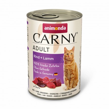 Animonda Carny Adult Beef + Lamb влажный корм с говядиной и ягненком для кошек 400 г