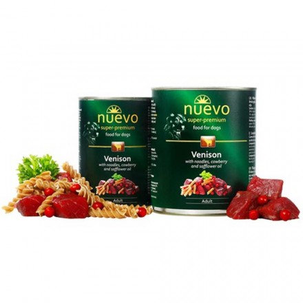 NUEVO ADULT паштет для взрослых собак с олениной и брусникой 400 г
