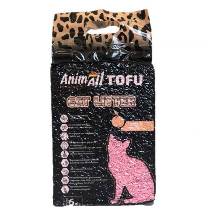 AnimAll Tofu Peach соевый наполнитель для кошек с ароматом персика 6 л