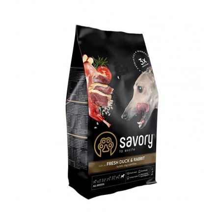 Savory Adult All Breeds rich in Fresh Duck and Rabbit для собак усіх порід 3 kg