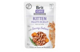 Brit Care Cat pouch філе в желе пікантний лосось для кошенят 85g