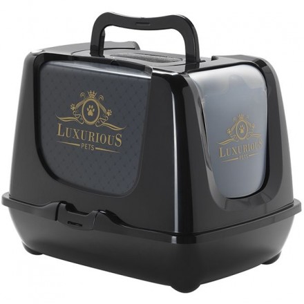 Moderna Trendy Cat Luxurious закрытый туалет для котов (черный) 57,3х44,4х43,8 см