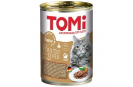 TOMI POULTRY LIVER влажный корм для котов с птицей и печенью в соусе 400 г