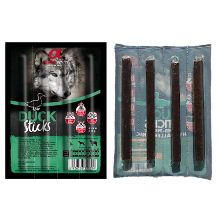 Alpha Spirit Dog Sticks Duck полувлажные лакомства для собак из утки 4*10г (палочки)