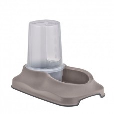 Irak Plast пластиковая миска для собак и кошек с контейнером c (бежевая) 1,5 л