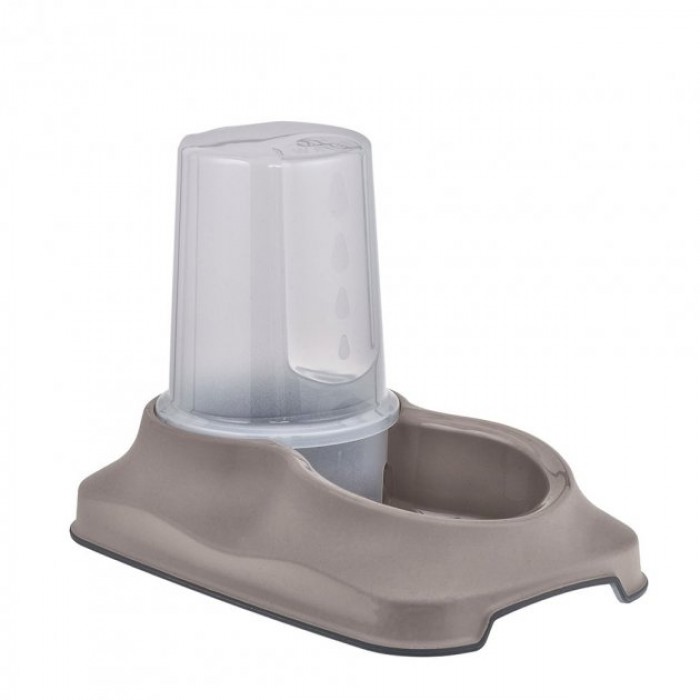 Irak Plast пластиковая миска для собак и кошек с контейнером c (бежевая) 1,5 л