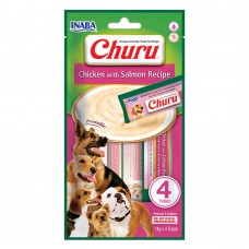 INABA Churu ласощі для собак вершковий мус з куркою та лососем 14 г (4шт/уп)