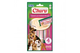 INABA Churu лакомство для собак сливочный мусс с курицей и лососем 14 г (4шт/уп)