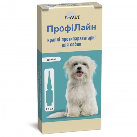 ProVET Профилайн капли противопаразитарные для собак до 4 кг (4 пипетки по 0,5 мл)