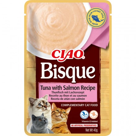INABA CIAO Bisque вологий корм для котів пюре з тунця та лосося 40 г