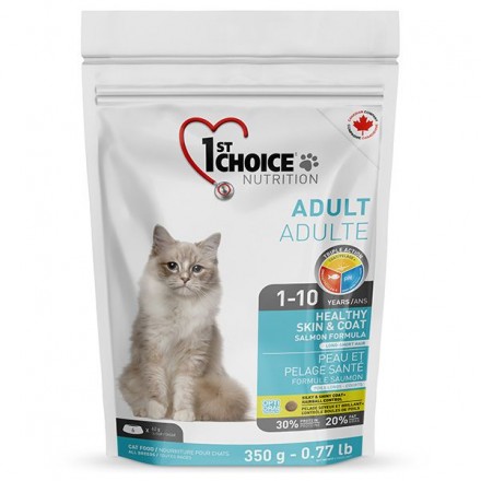 1st Choice Adult Healthy Skin & Coat сухой корм для кошек с лососем 0,35 кг