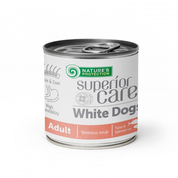 Nature's Protection Superior Care White Dogs All Breeds Adult Salmon and Tuna с белой шерстю 140 мл*6шт.