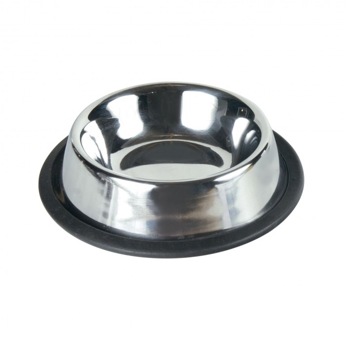 Trixie металическая миска для котов и собак на резиновом основании 0,2 л/15 см