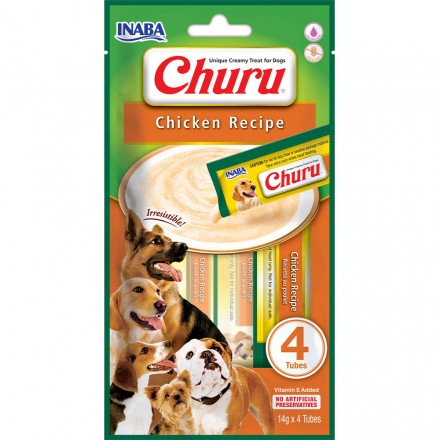 INABA Churu лакомство для собак сливочный мусс с курицей 14 г (4шт/уп)