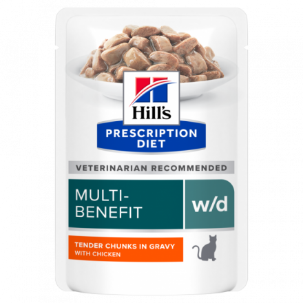 Hill's PD w/d Multi Benefit Chicken влажный корм для кошек при сахарном диабете с курицей 85 г
