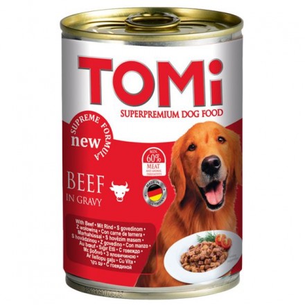 TOMI BEEF влажный корм для собак с говядиной в соусе 400 г
