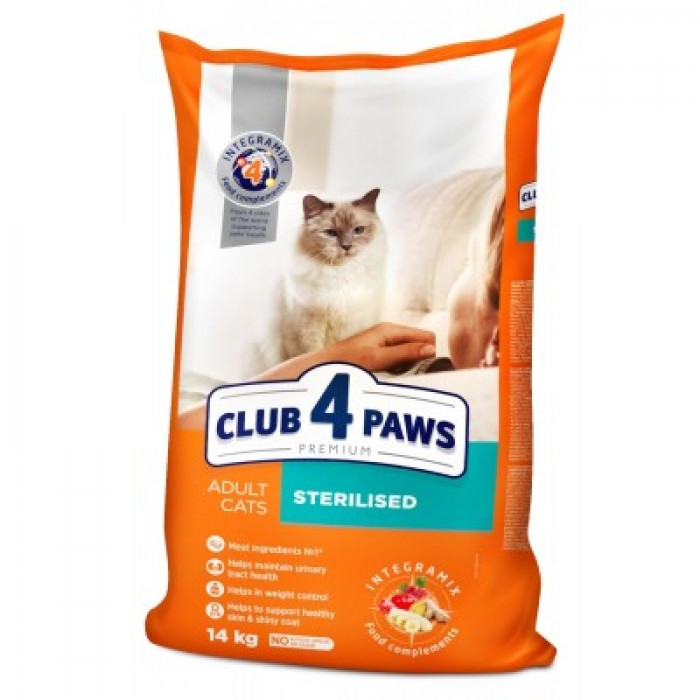 Club 4 Paws Premium Adult Cat Sterilized Chicken сухий корм для котів з куркою 14 кг