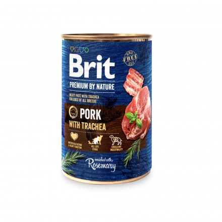 Brit Premium by Nature со свининой и трахеей для собак 400 г