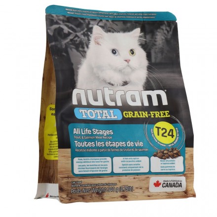 NUTRAM T24 TOTAL GF сухий корм для котів з лососем та фореллю 0,34 кг