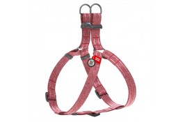 Collar WAUDOG Re-cotton светоотражающая шлея с QR паспортом для собак (красная) S