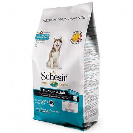 SCHESIR DOG MEDIUM ADULT сухий корм для собак середніх порід з рибою 12 кг