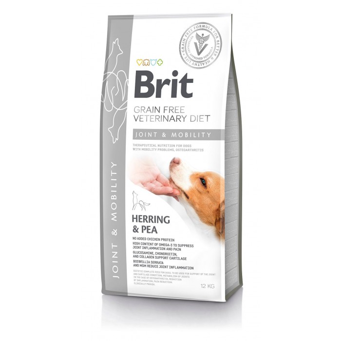 Brit GF VetDiets Dog Mobility cухий корм для суглобів собак з оселедцем, лососем, горохом та гречкою 12 kg 