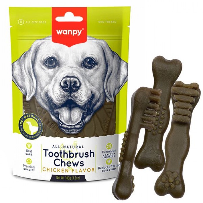Wanpy Toothbrush Chews Chicken лакомство для собак с курицей 100 г