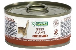 Nature's Protection Adult Beef & Lamb влажный корм для котов с говядиной и ягненком 100 г
