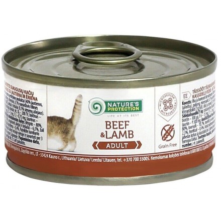 Nature's Protection Adult Beef & Lamb влажный корм для котов с говядиной и ягненком 100 г