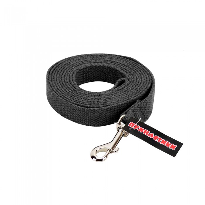 Пухнастики брезентовый поводок для собак М (черный) 3 м