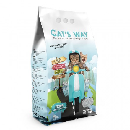 CAT'S WAY бентонитовый наполнитель для кошек с ароматом марсельского мыла 5 л