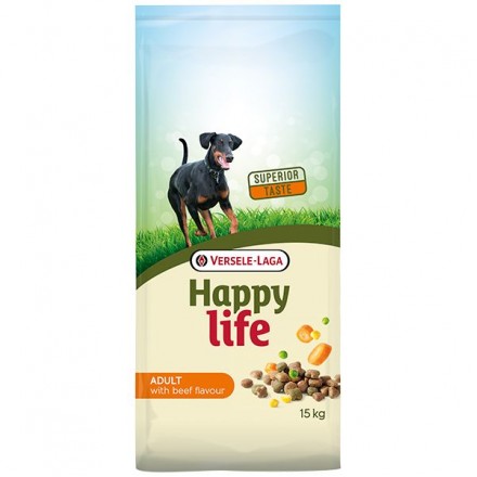 Happy Life Adult with Beef Flavouring сухой корм для собак с говядиной 15кг