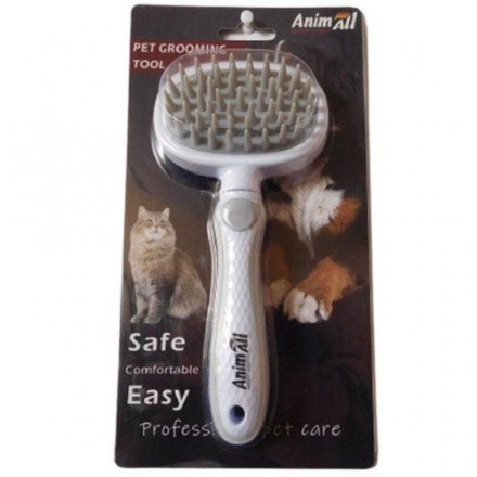 AnimAll Groom силіконовий гребінець для тварин (сірий)