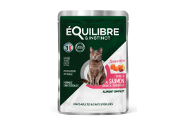 Equilibre & Instinct вологий корм для стерилізованих котів з лососем, ананасом і журавлиною в соусі 85г*12 шт