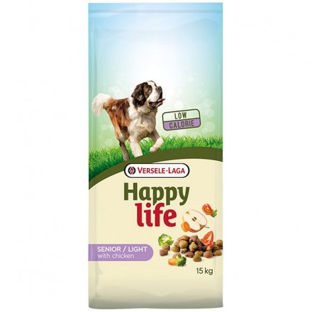 Happy Life Senior Light with Chicken сухой корм для пожилых собак с курицей 15кг