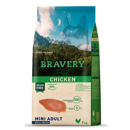 Bravery Chicken Mini Adult сухой корм для собак малых пород с курицей 7 кг