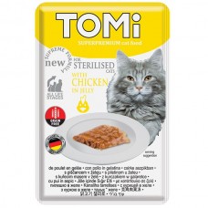 TOMI STERILISED CHICKEN IN JELLY влажный корм для стерилизованных котов с курицей в желе 85г*22шт