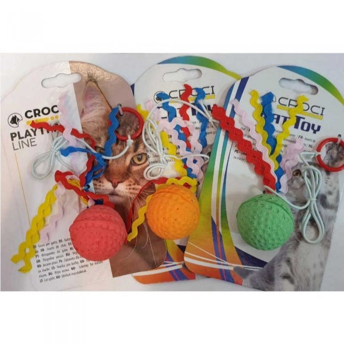 Croci игрушка для кошек "Мяч на резинке" (в ассортименте)