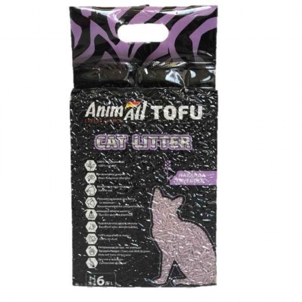 AnimAll Tofu Lavender соевый наполнитель для кошек с ароматом лаванды 6 л