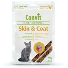 Canvit Skin and Coat полувлажное лакомство с лососем для кожи и шерсти кошек 100 г
