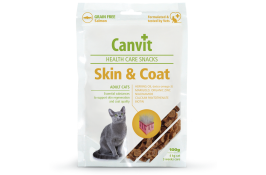 Canvit Skin and Coat напіввологі ласощі з лососем для шкіри і шерсті котів 100 г