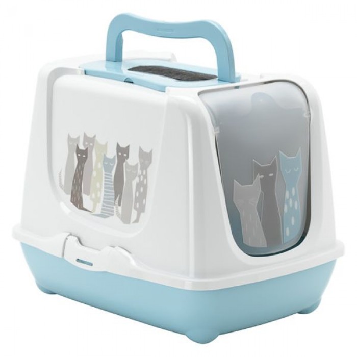 Moderna Trendy Cat Maasai закрытый туалет для котов (голубой)
