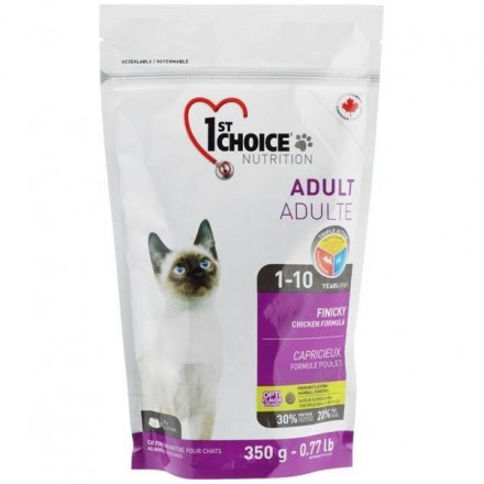 1st Choice Adult Finicky Chicken сухий корм для вибагливих та активних котів з куркою 0,35 кг