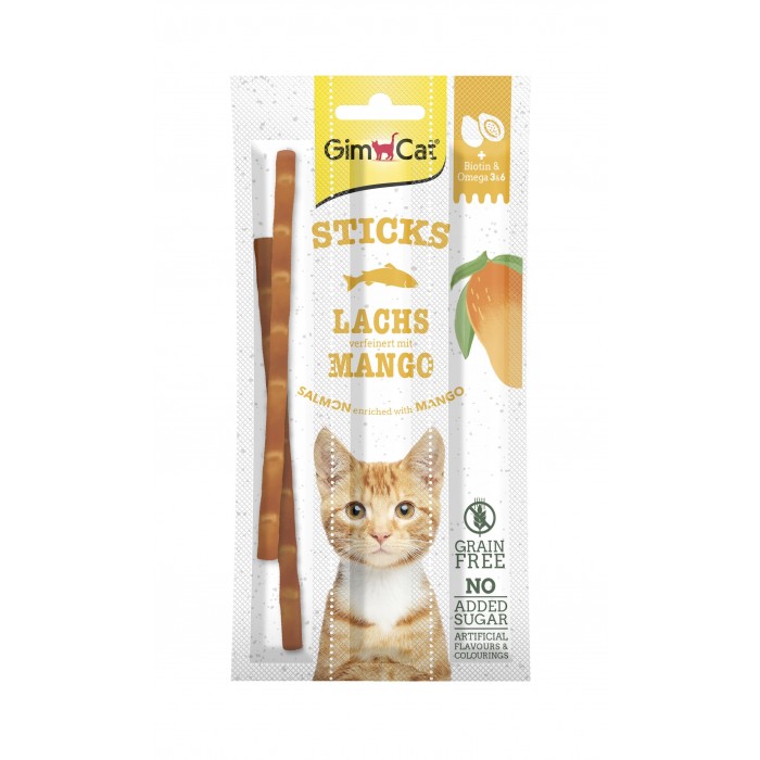 GimCat Superfood Duo-Sticks з лососем і манго для котів 3 шт.